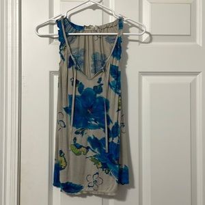 Grey and blue floral tank